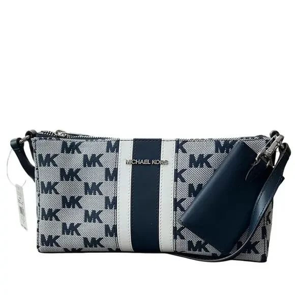 Michael Kors Vincent Medium Logo Jacquard Pochette with Card Case NWT - Picture 3 of 14